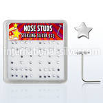 nsxsa l shape nose studs silver 925 nose