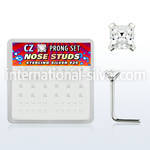 nszbqc l shape nose studs silver 925 nose