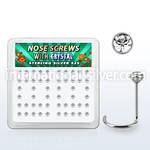 nw14cx box w 52 silver nose screws w 2mm clear crystals