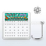 nwp14cx box w 52 silver nose screws w set 2mm clear crystals