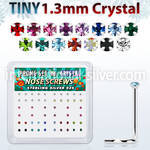 nwp6mx box w 52 silver nose screws w set 1.25mm mix crystals