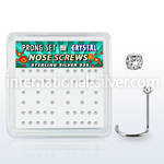 nwpbc box w 52 silver nose screws w set 1.5mm clear crystals