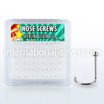 nwsvbx box w 52 silver nose screws w 1.5mm ball shaped top