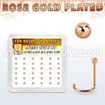 nwxrsb box w 52 rose gold plated silver nose screw w 1.5mm ball