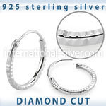 phoca a pair sterling silver hoop earrings diamond cut