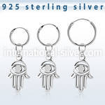 phod39 925 silver ear ring ear stud piercing