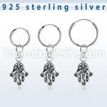 phod40 925 silver ear ring ear stud piercing