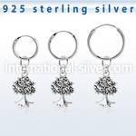 phod45 925 silver ear ring ear stud choose piercing