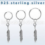 phod47 925 silver ear ring ear stud piercing
