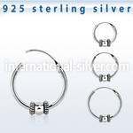 phoxe 925 sterling silver bali style black oxidized hoop earrings