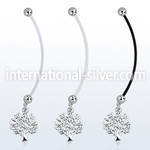 pnd697 pregnancy belly ring w dangling tree of life 