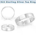 pt510 silver adjustable toe ring smooth