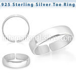 pt527 silver adjustable toe ring plain