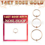 r14hob 14k rose gold endless nose hoop with 2mm ball