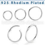 rhsegh18 rhodium plating silver hinged segment hoopr 18g