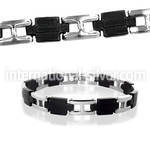 rsb39 bracelet with rubber high polished steel hinges