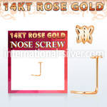 rsbt l shape nose studs gold nose