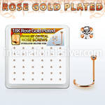 rsnwpxc rose gold plated silver nose screws w set 1.5mm crystals