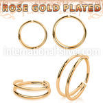 rssee rose gold plating silver seamless nose hoop double