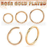 rssegh16 rose gold plating silver hinged segment hoop 16g