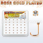 rswp14xc rose gold plated silver nose screws w set 2mm crystals