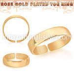 rt527 rose gold plating silver adjustable toe ring plain
