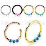 segh16eo pvd steel hinged segment hoop 16g synthetic opals