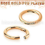 seghtt10 surgical steel hinged segment hoop rose gold pvd
