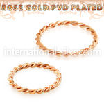 selttw18 rosegoldpvd plating bendable steel hoop twistedwire