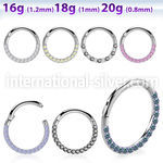sgsh11 surgical steel segment ring cz stones at side