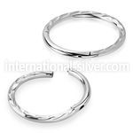 sgsh19 surgical steel hinged segment hoop diamond cut design