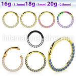 sgtsh11 anodized surgical steel segment ring cz stones side