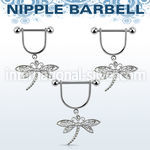 snpod3 316l steel nipple stirrup w dragonfly