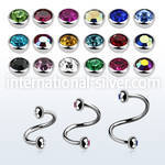 sp18hjb3 surgical steel spirals and twisters eyebrow helix tragus piercing