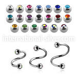 sp18jb3 surgical steel spirals and twisters eyebrow helix tragus piercing