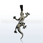 spdk9 black plated stainless steel lizard design pendant