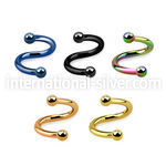 spetb25 spirals twisters anodized surgical steel 316l eyebrow