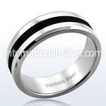 sr330 high polished steel band with mid black anodized band