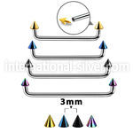 suditcn3 straight barbells anodized surgical steel 316l surface piercings