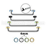 suditjf4 straight barbells anodized surgical steel 316l surface piercings