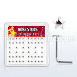 sxvsar l shape nose studs silver 925 nose