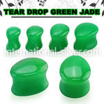 tgsa double flare jade stone ear plug teardrop shape