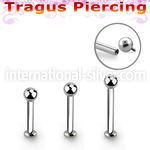 tlbbin3 316l steel internally threaded tragus labret 3mm ball