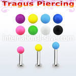 tlbsab3 316l steel tragus labret 16g w a 3mm solid color ball 