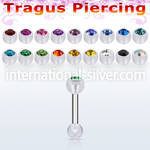 trg37 straight barbells surgical steel 316l with acrylic parts tragus