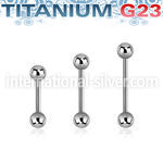 ubb18b3 titanium straight barbell 18g 3mm balls