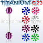 ubbbe straight barbells titanium g23 with acrylic parts tongue
