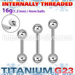 ubbeb4si titanium internal barbell 4mm balls