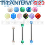 ubbeop3 titanium barbell 16g 3mm synthetic opal balls