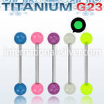 ubbgl straight barbells titanium g23 with acrylic parts tongue
